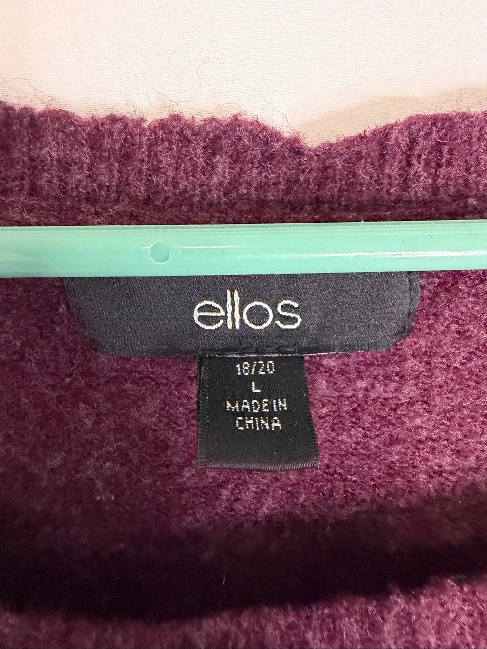 Ellos Purple Long Sleeve Crewneck Tunic Sweater Size Large (18/20)